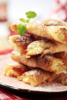 Puff pastry with apple filling on a plate