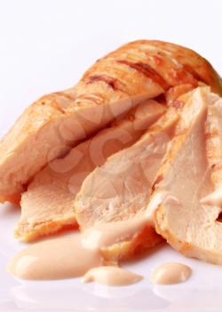 Slices of Grilled chicken breast - detail