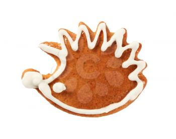 Gingerbread cookie in the shape of hedgehog 