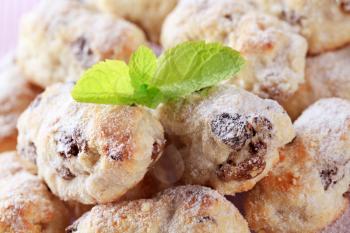 Mini Christmas stollen cakes with marzipan and raisins