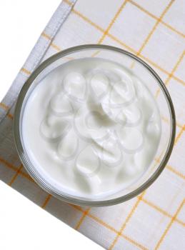 Bowl of smooth white cream