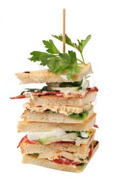Club sandwiches - isolated on white