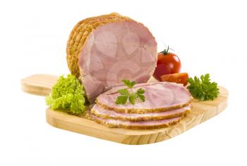 Smoked ham on a cutting board