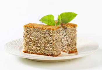 Pieces of poppy seed cake 