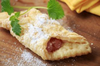 Hungarian cream cheese pastry with apricot filling