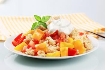Couscous with fresh tomato and yellow pepper 