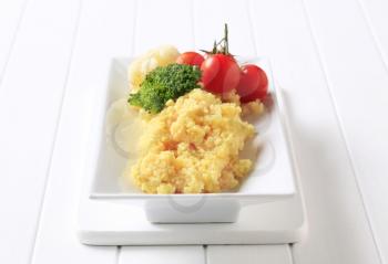 Vegetarian dish of couscous and vegetables - closeup
