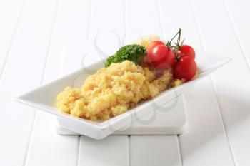 Vegetarian dish of couscous and vegetables - closeup