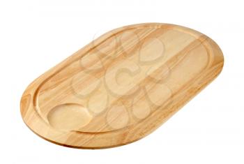 Oval-shaped cutting board with groove