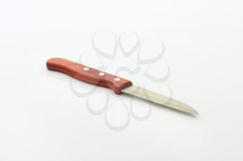 Vegetable knife with laminated wood handle
