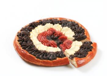 Traditional Czech kolache with cream cheese, poppy seeds and jam