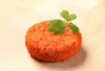 Fried cheese, minced meat or vegetable patty 