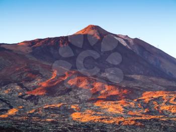 Mount Teide against blue sky 