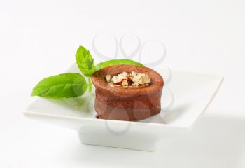Mini chocolate cake with hazelnut filling