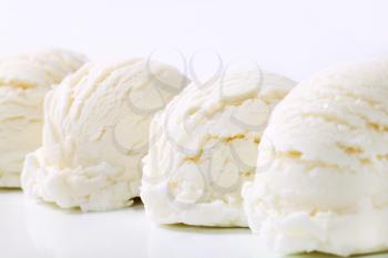 Scoops of white creamy ice cream 