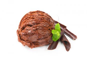 Scoop of chocolate ice cream