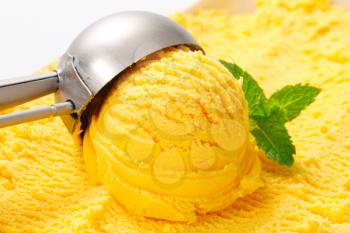 Scoop  of yellow ice cream