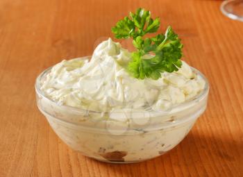 Bowl of savory cream cheese spread