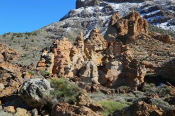 Spectacular rock formations in Teide National Park, Tenerife, Canary Islands