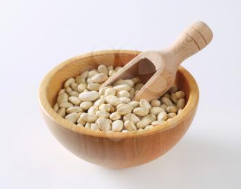 Bowl of raw white beans