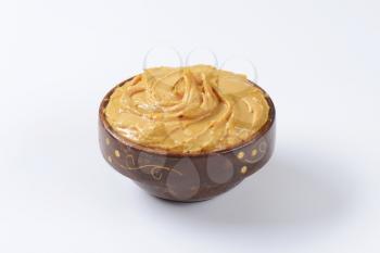 Creamy peanut butter in a bowl