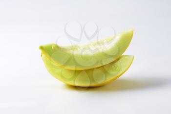 Slices of fresh yellow melon