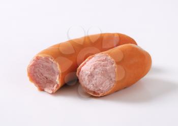 Studio shot of smoked sausage