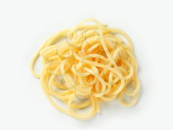 Studio shot of boiled spaghetti