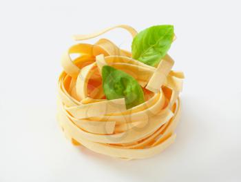 Bundle of dried ribbon pasta
