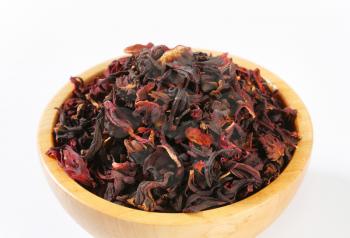 Bowl of dried hibiscus calyces