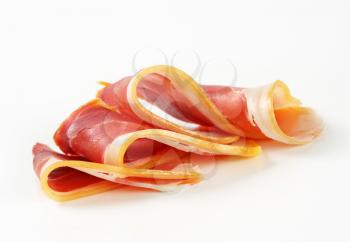 Thin slices of prosciutto crudo 