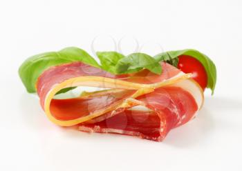 Thin slices of prosciutto crudo