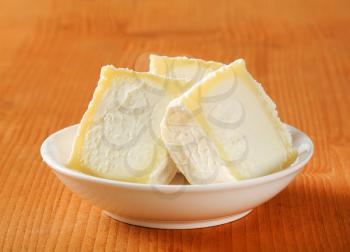 Halved Crottins de Chevre - French goat's milk cheese