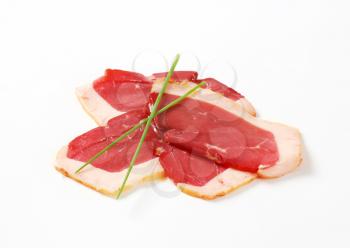 Thinly sliced smoked duck breast