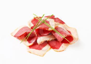 Thinly sliced smoked duck breast