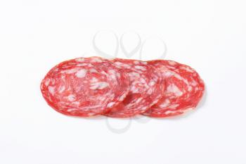 Spanish summer sausage made with Iberico pork - thin slices