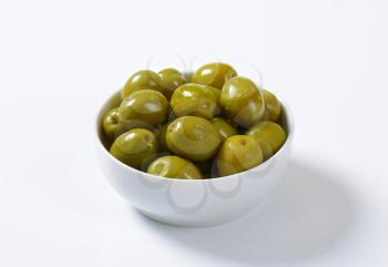 Bowl of brine cured green olives