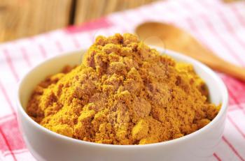 Heap of curry powder in a bowl