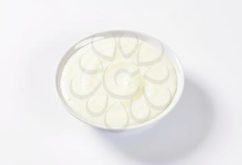 Bowl of smooth milk pudding