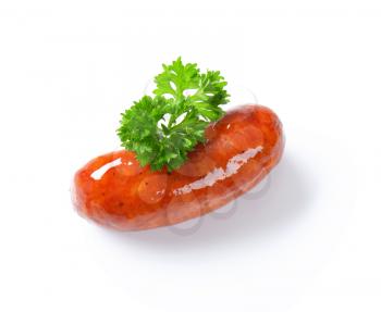 Single cooked beer glazed sausage