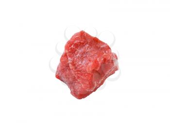 Piece of raw beef isolated on white