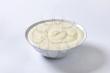 Dish of smooth semolina porridge