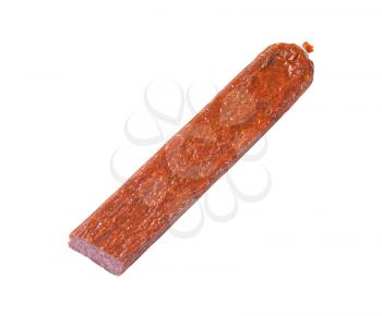 air dried hard salami isolated on white