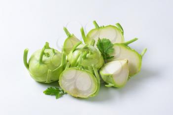 Studio shot of fresh kohlrabi