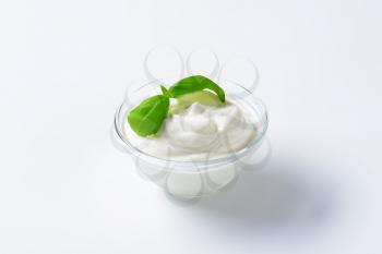 sour cream in a glass bowl
