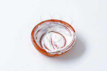 Empty bowl of yogurt  - studio shot