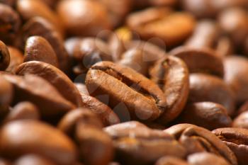Detail of roasted coffee beans