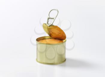 canned pate on white background