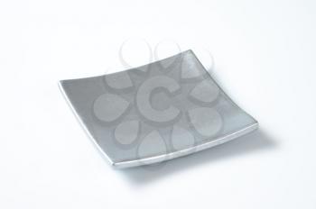 square silver plate on white background