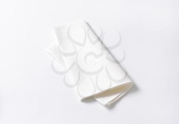 Single clean white fabric napkin